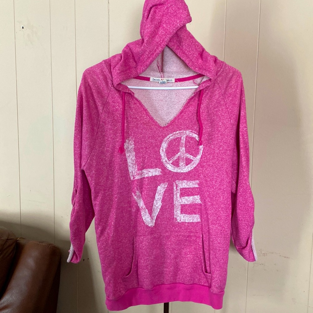 Lightweight hoodie and crop sweat pants. Hoodie size large pants size Medium